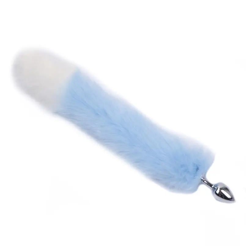 Анальная пробка из алюминиевого сплава с лисьим хвостом фаллоимитатор вибратор