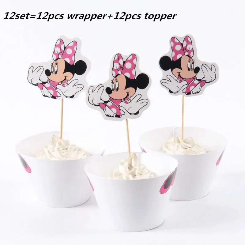 12set wrapper 20 шт./партия Минни тема Микки бумажные салфетки для вечеринки с днем рождения товары для вечеринок Минни бумажные полотенца для салфеток сувениры 33*33 см - Цвет: 12set wrapper