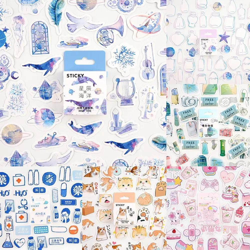 

2 Boxs Cute Boxed Kawaii Stickers Planner Scrapbooking Diary Series Generation Stickers Japanese Girl Stationery I6O9