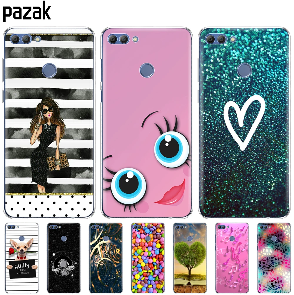 Силиконовый чехол для huawei P smart 2018 Enjoy 7S телефона мягкая задняя крышка из ТПУ 360