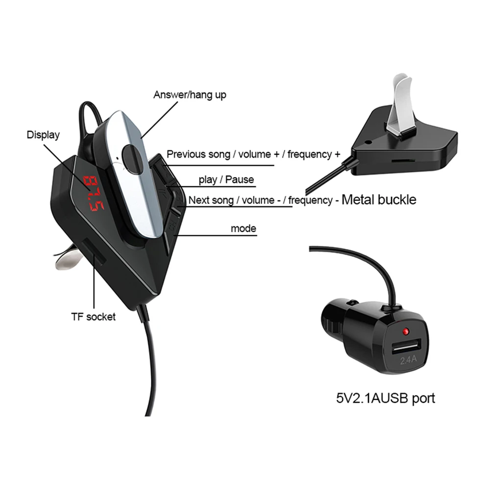 AOSHIKE Bluetooth 5 0 автомобильный fm передатчик беспроводной радио адаптер USB зарядное