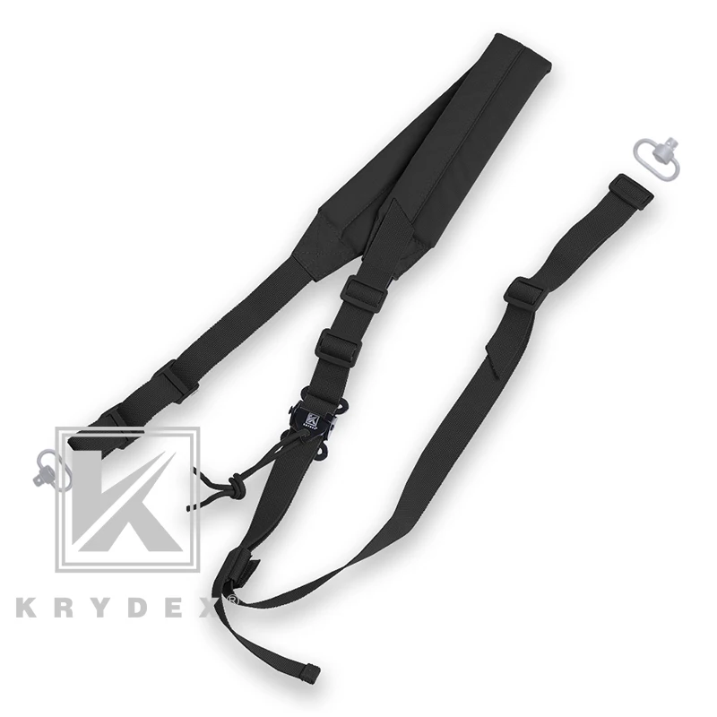 KRYDEX Tactics Rifle Wide Padded Sling Outdoor Shooting Hunting Adjustable Quick Detach Firearms Wide Padded 2 Point Fixed Belt