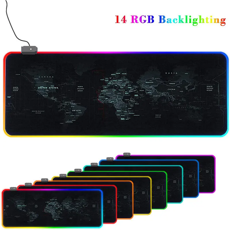 Светодиодный светильник игровой Мышь Pad RGB большая клавиатура крышка с картой