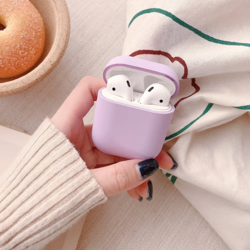 Жесткий чехол для наушников для Apple Airpods 1/2 противоударный чехол для Apple гарнитура для Airpods чехол s Матовый розовый защитный чехол для пары