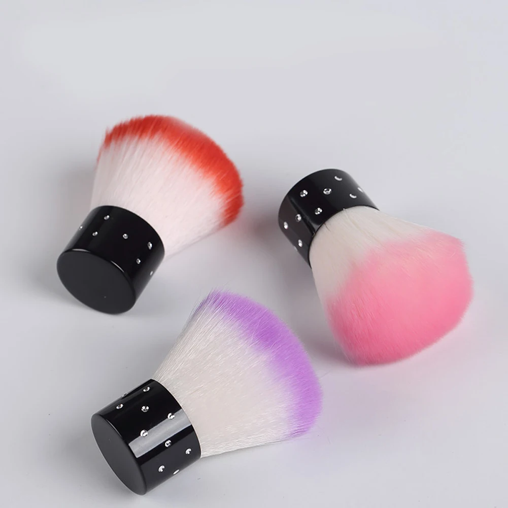

Cosmetic Powder Makeup Face Foundation Brush Nail Arts Dust Cleaner Brush for Acrylic UV Gel Nail Art Dust Cleaner Random Color