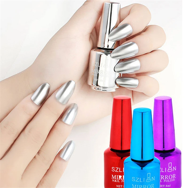 Волшебный зеркальный лак для ногтей эффект хромированный металлический УФ гель