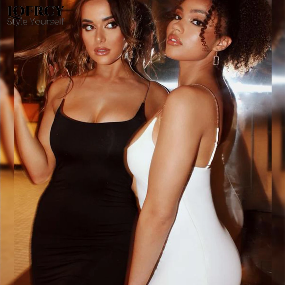 

Lofrcy одежды, комплект летней одежды для семьи, одежда для женщин 2021 модное платье на тонких бретельках и открытой спиной тонкие облегающие Се...