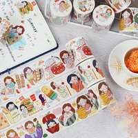 50mm x 5mcute sweet girl washi tape food fight series japanese masking tape decorative tape notebook diary diy accessories