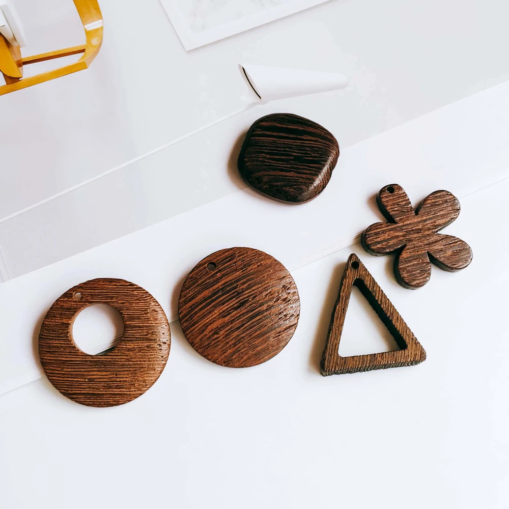 ZEROUP деревянные круглые Квадратные бусины капли бронзовые Подвесные серьги