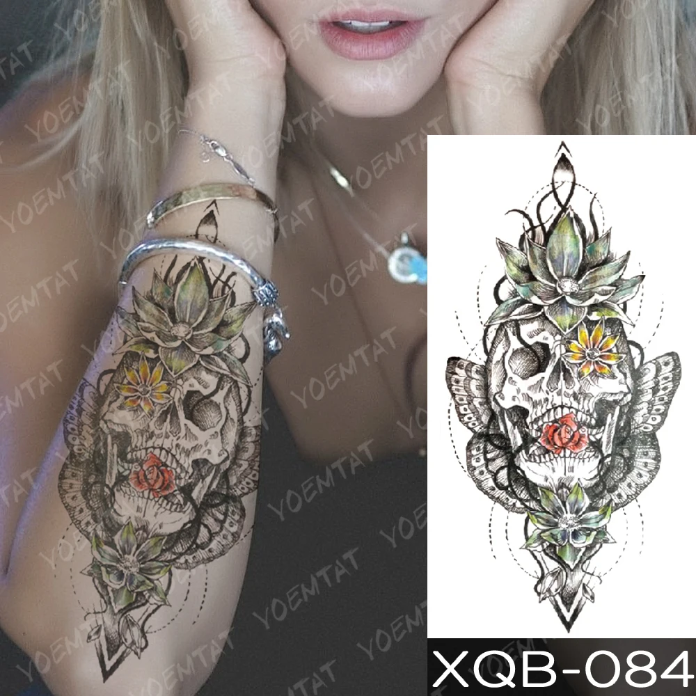 

Waterproof Temporary Tattoo Sticker Gradient Fox Feather Flash Tattoos Owl Tiger Body Art Arm Fake Sleeve Tatoo Women Men
