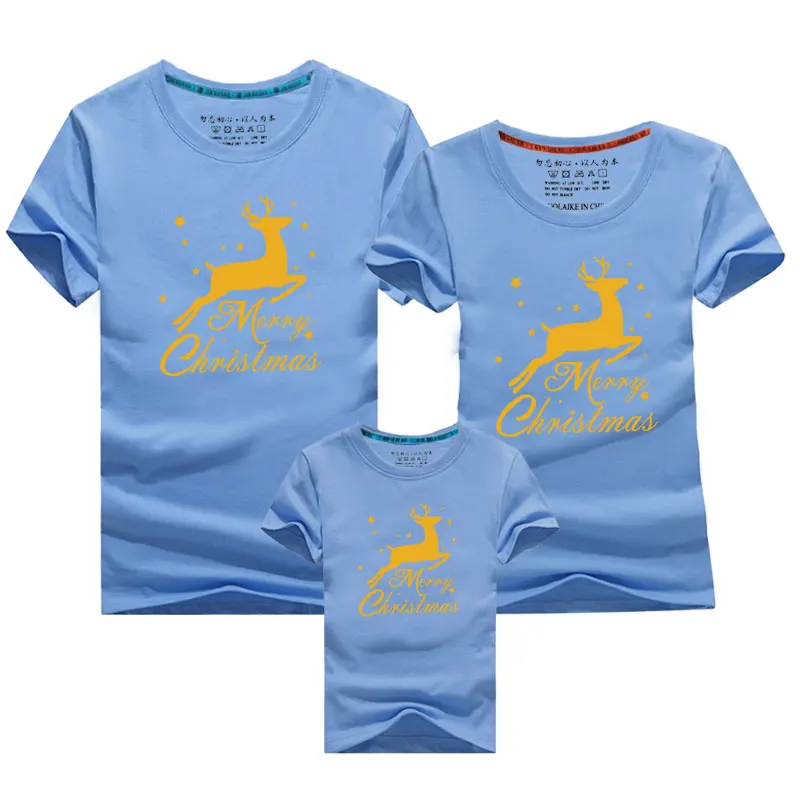 Рождественская футболка одинаковые наряды для всей семьи хлопковая одежда сна с