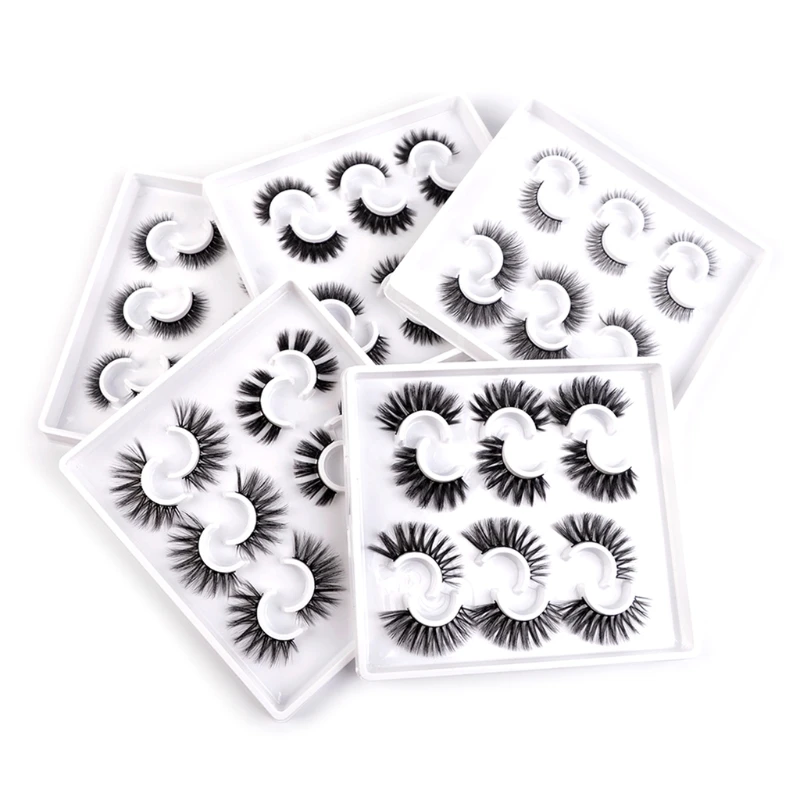 

6 Pairs Lashes Faux Eyelashes Soft False Eyelashes Dramatic Volume Natural Long Thick Eyelash Extension Makeup Tool