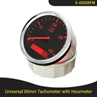 Универсальный Тахометр 85 мм, Автомобильный Тахометр для лодки, морской датчик с песометром 3000 4000 6000 8000 обмин, тахометр 12 В24 В с красной подсветкой