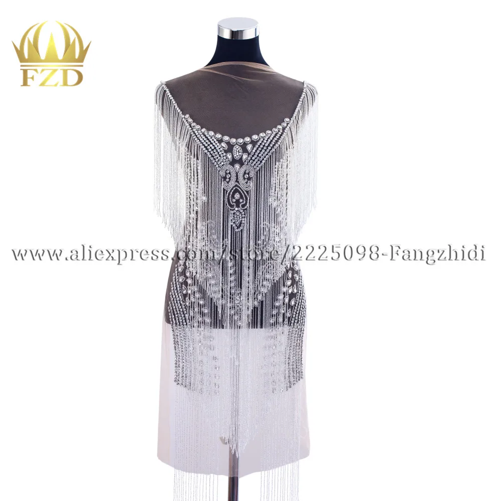 FZD 1 шт. ручная работа пришивка Стразы Кристальные кисточки водопад свисающие