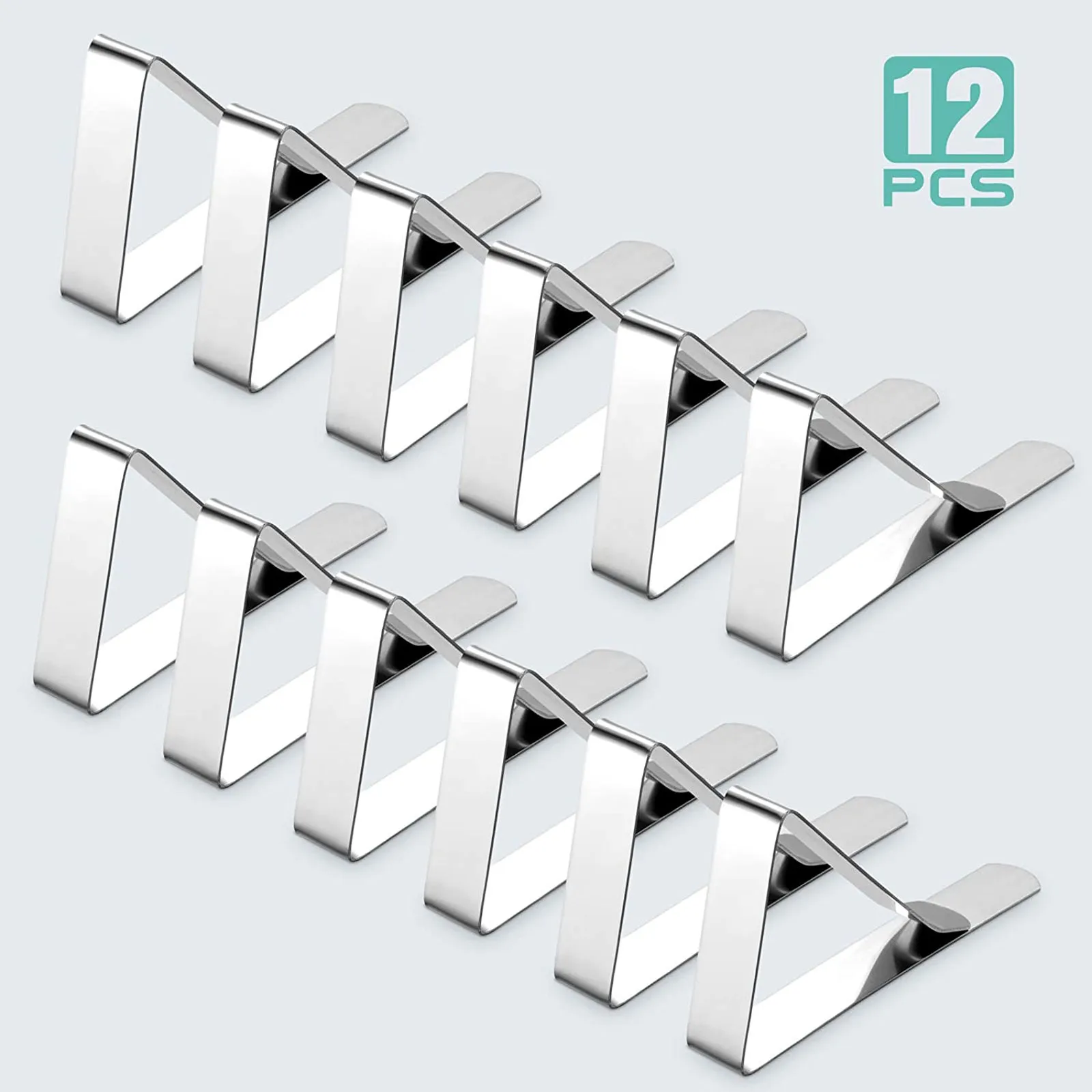 

12PC Tablecloth Clip Table Clip Fixing Clip Stainless Steel Tablecloth Clamps