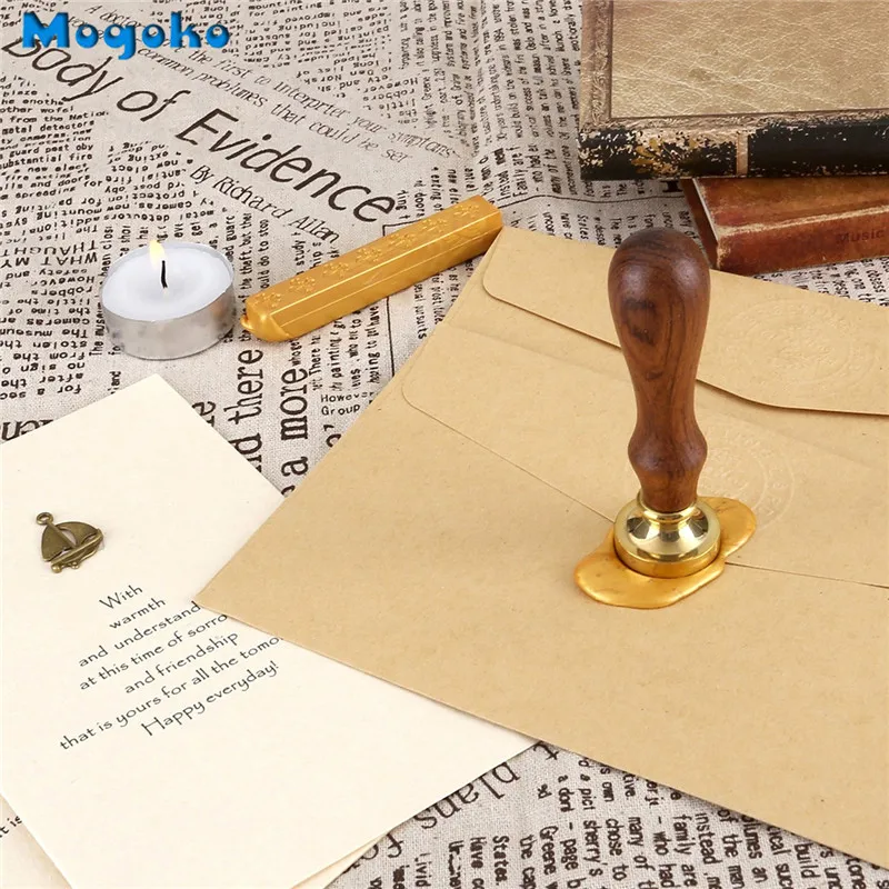 Восковая печать Mogoko ретро Деревянная Классическая искусственный воск Декор