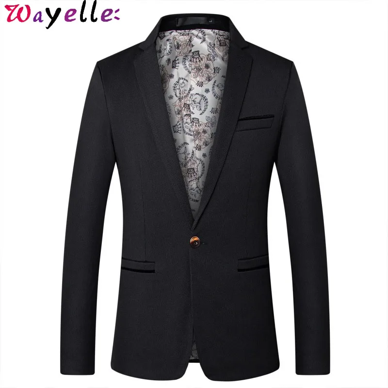 Британский стиль Мужской Блейзер пиджак повседневный/деловой приталенный