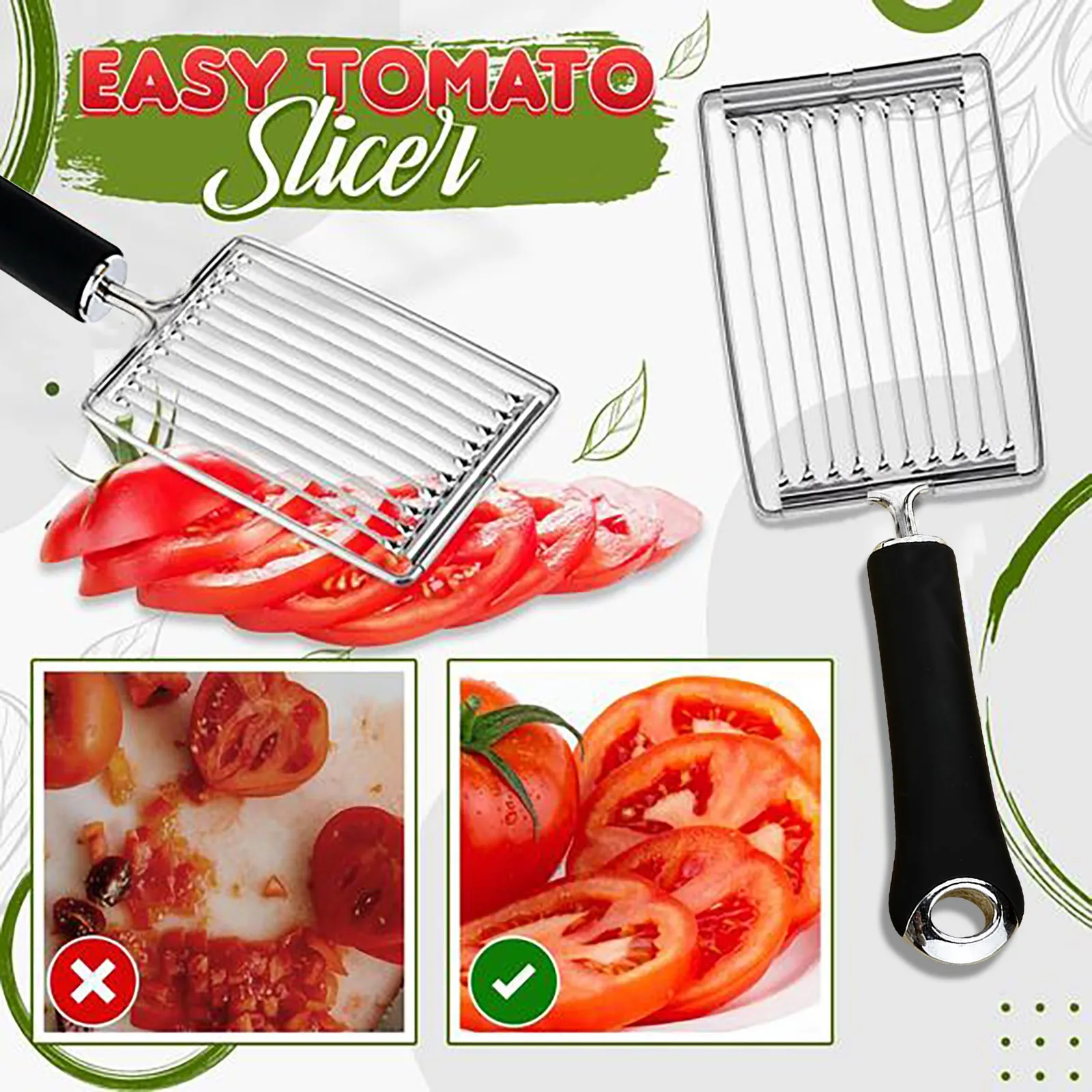 Stainless Steel Tomato Slicer Fruits Cutter Luncheon Meat Cheese Egg Ham Banana Strawberry Kitchen Tools | Дом и сад
