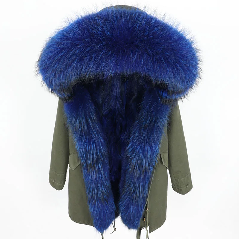 

2021Real natural Fur Coat winter jacket Long Women fur liner hooded parkas woman parka coat women real fur coat real fur coat