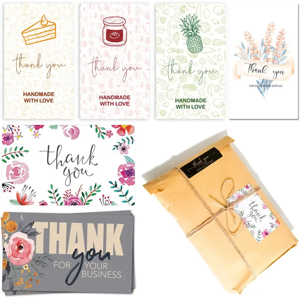 30PCS/Pack Unique Designs Thank You Paper Cards Package Insert Greeting Appreciation Cardstock Thanks Labels Tools | Дом и сад