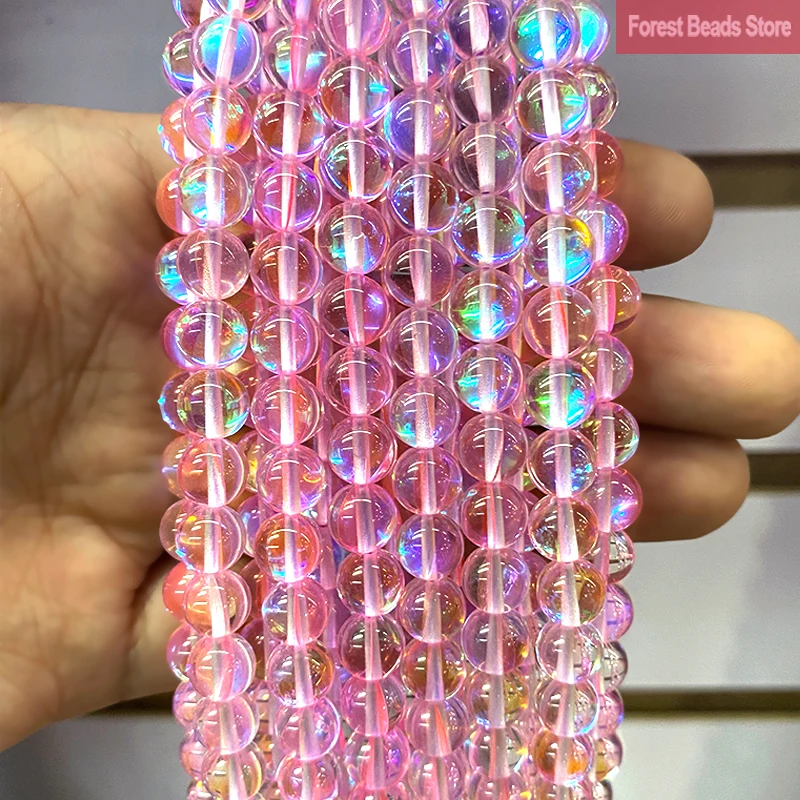 Круглые бусины из розового австрийского хрусталя синтетический блеск в форме