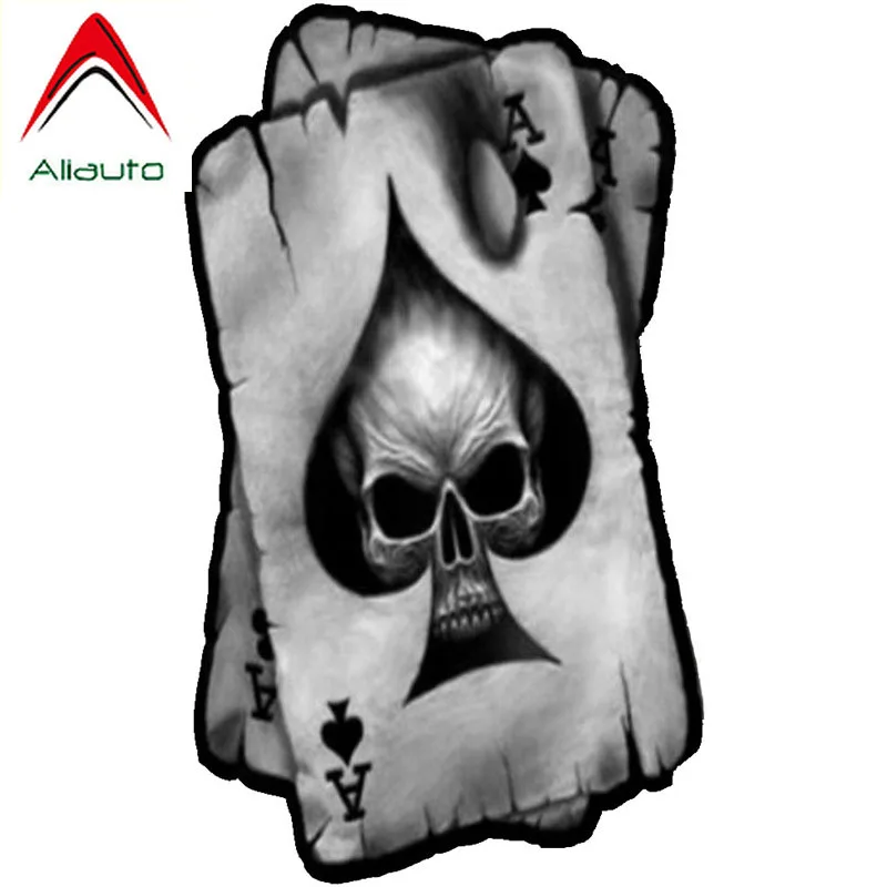 

Aliauto Personality Car Stickers Spades A Skull Interesting Reflective Decals PVC for Motorcycle Honda Toyota Nissan,13cm*7cm