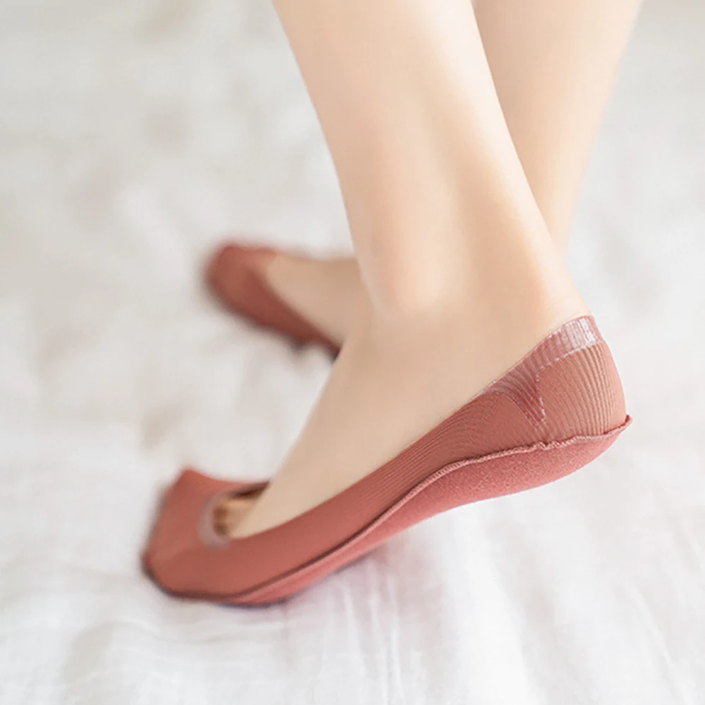 

1 Pair Summer Ladies Thin Stripe Socks Slippers Silicone Anti Skid Ice Silk Invisible Seamless Comfortable Solid Boat Socks