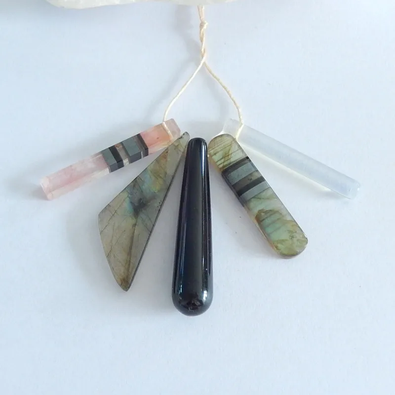 1 Продажа 5 шт. лабрадорит обсидиан комплект кулонов из белого кварца для