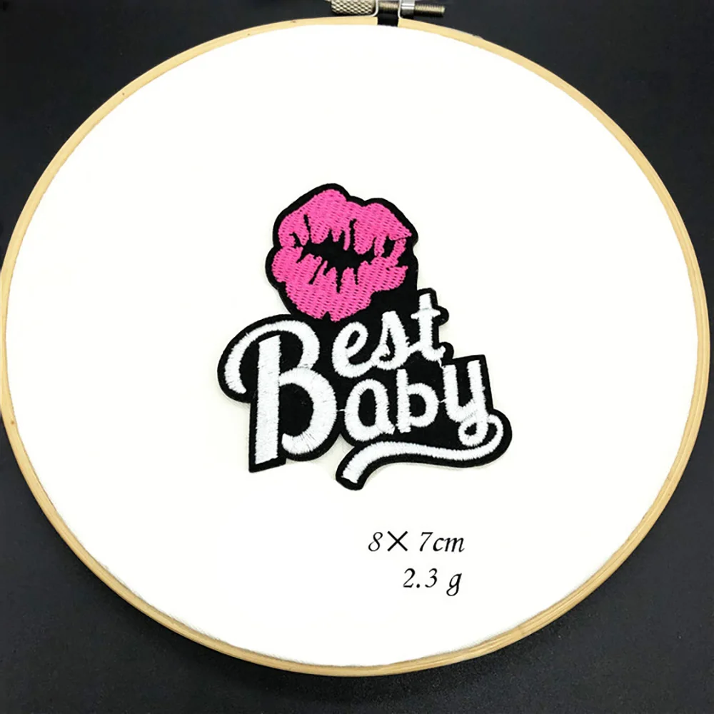 

Lip Letter Embroidered Patches Cloth Patches Supplies Handmade Sewing On Clothes Bags Accessories