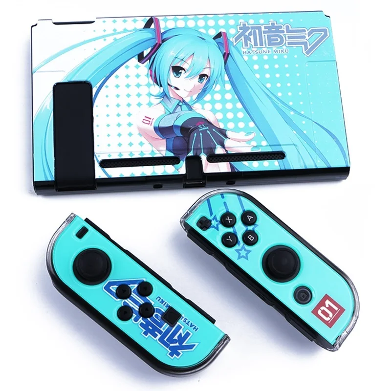 Hatsune Miku Защитный чехол-накладка для пульта управления NS Zend, фиксируемый прямой док-станция Joy-con Xenoblade 2/Zeldar/Splatoon2 - Цвет: Hatsune Miku