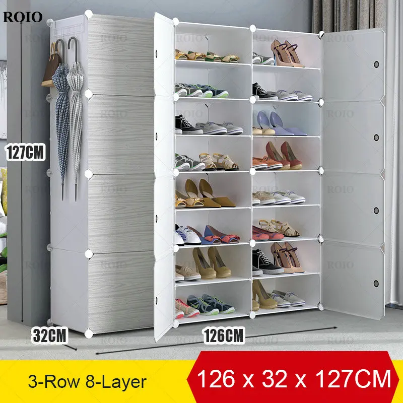 Modular DIY Shoe Cabinet Cube Combination Home Dorm Organizer Space-saving Stand Holder Stainless Steel Frame Rack | Мебель
