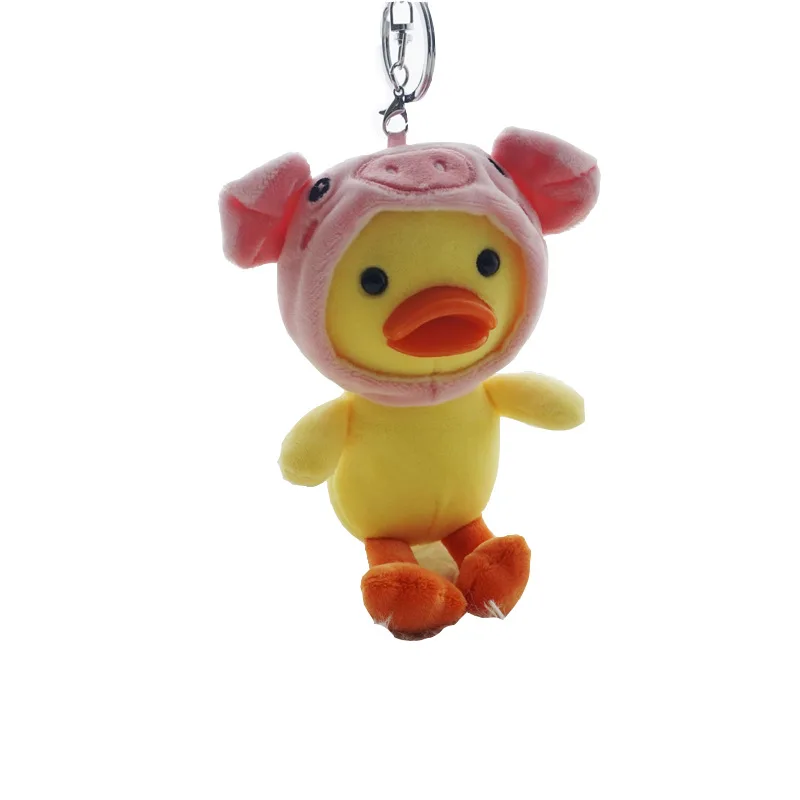 

Cute Cartoon Keychains Stuffed little yellow duck Key Chains Duckling Dinosaur Pig Headgear The Best Gifts For A Friends