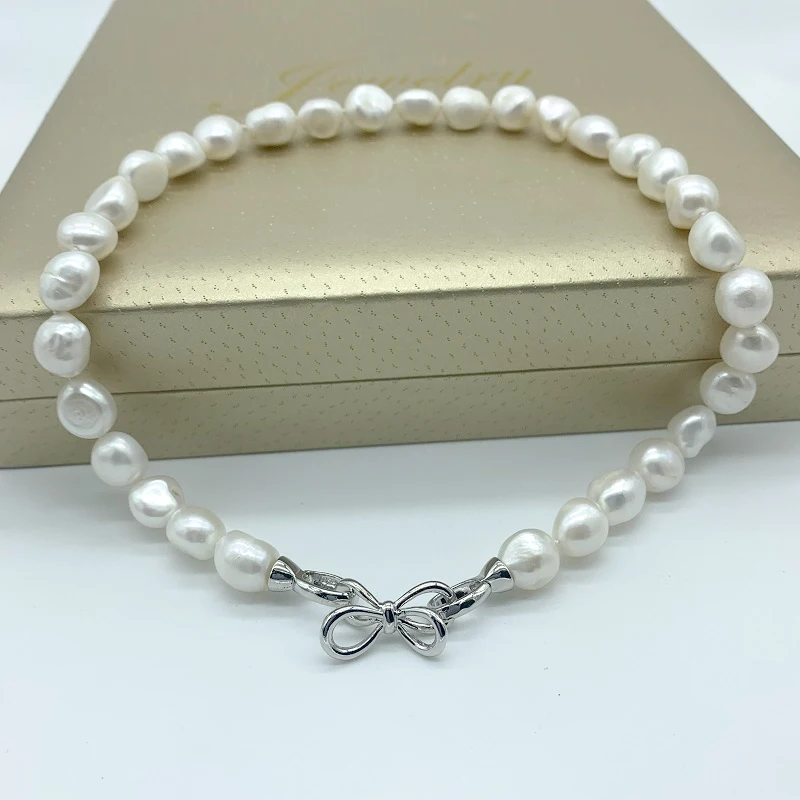 

Ожерелье с большим барочным жемчугом 11-12 мм, ожерелье-чокер из натурального пресноводного жемчуга для женщин, Модная бижутерия, подарки 2021
