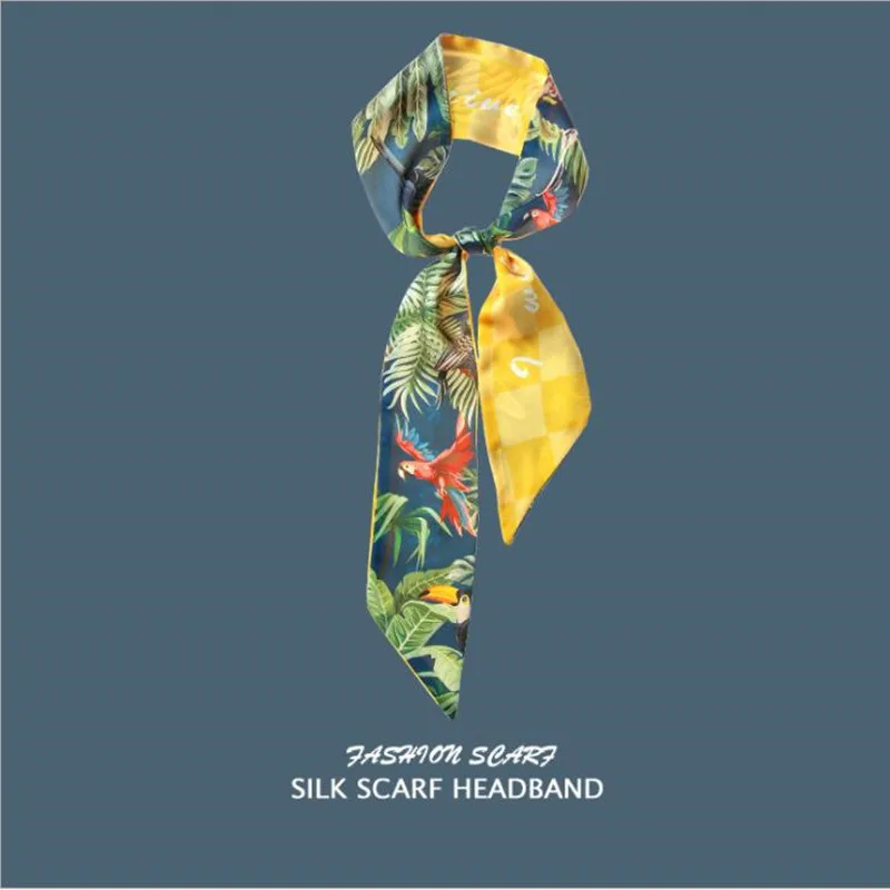 Новый литературный лес Ретро французский маленький шелковый шарф женский лентой