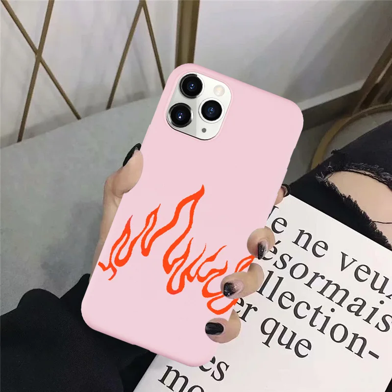 JAMULAR крутое зеленое красное пламя Fire Phone Чехол для iPhone 7 XS MAX 11 Pro 12 X SE20 XR 8 6Plus черный