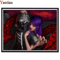 5d diy diamond painting cross stitch tokyo ghoul kaneki ken full square diamond embroidery japanese anime picture for room decor