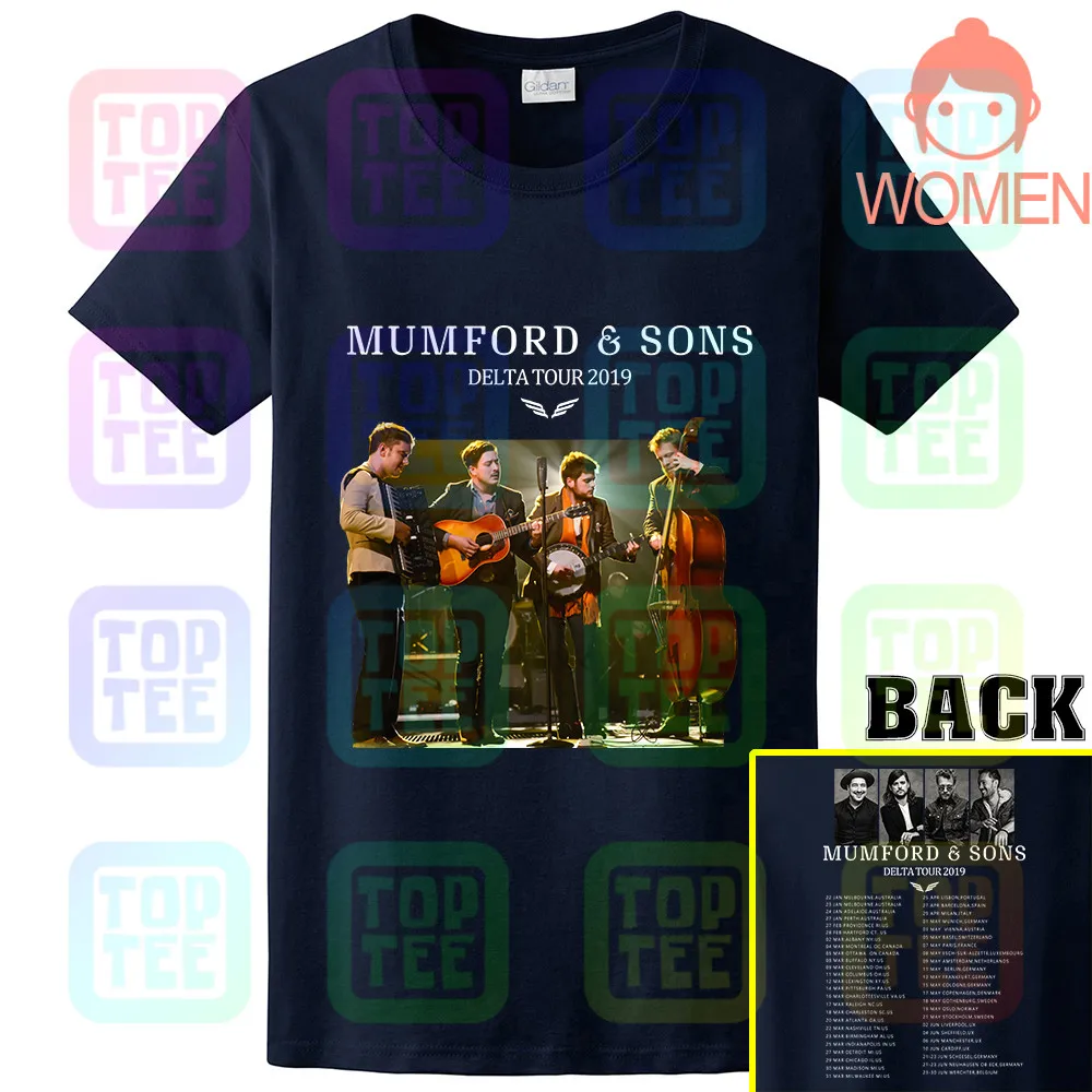 Women Navy Новинка; Лидер продаж; 8849-MUMFORD& SONS Delta Tour ; футболка; размеры S-3XL - Цвет: Women Navy