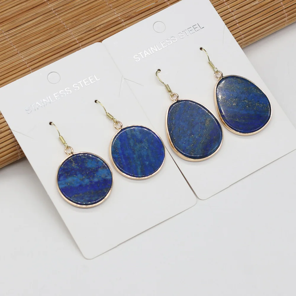

Needle Fashion Jewelry Lapis lazuli Geometric Earrings for Women Anniversary Gift Engagement Party Drop Earring Brincos