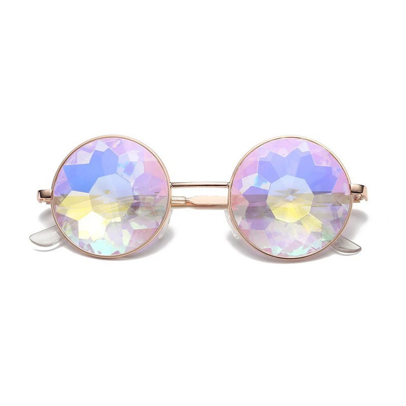

RBRARE 2021 Metal Rainbow Colors Sunglasses Women UV400 Classic Vintage Party T-Show Round Oculos De Sol Feminino UV400