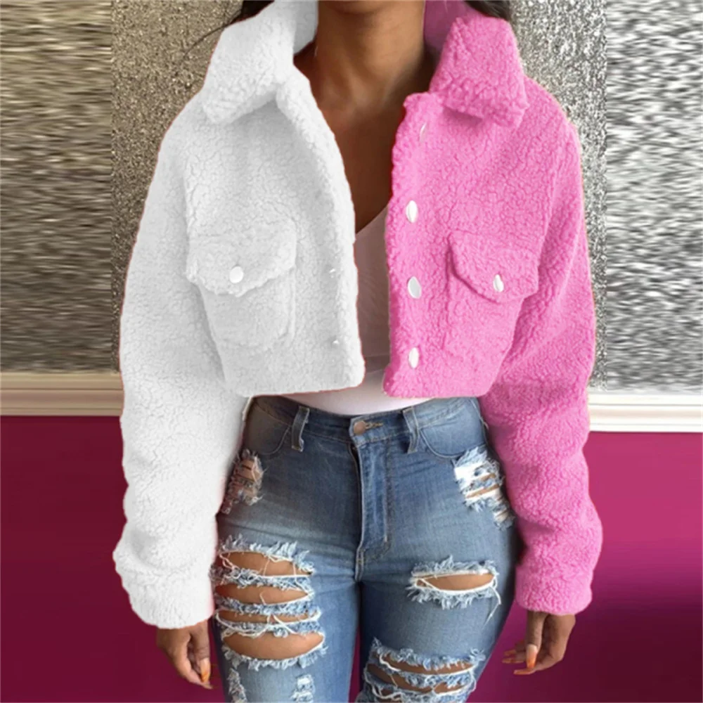 

Winter Coat For Women Thick Faux Leather Fur Sheepskin Coat Women Clothes Winter Leather Jacket Lamb Wool Thick Warm Short Coat