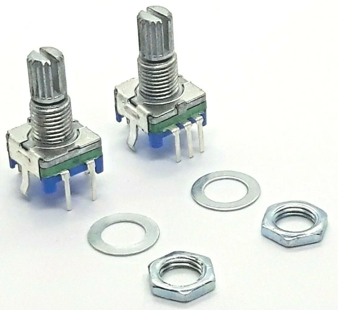 

15mm Rotary Encoder 2pcs 5 Pin Rotary Encoder Splined / Plum Push Switch