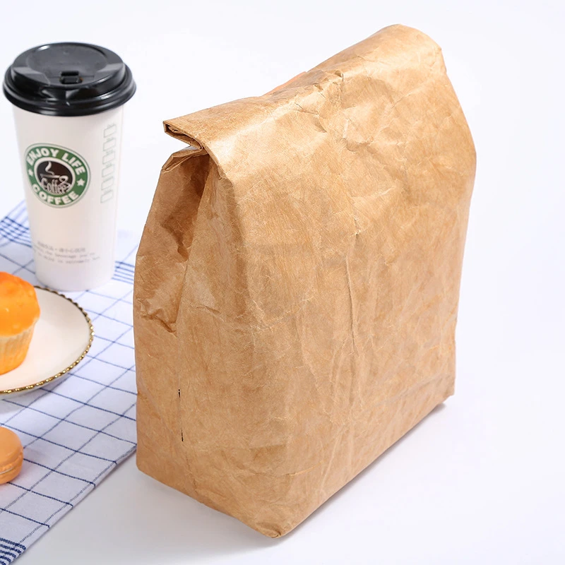 

Large Capacity Paper Lunch Food Bag Foldable Reusable Leakproof Container Portable Kids Boy Women Thermal Cooler Insulated Kraft