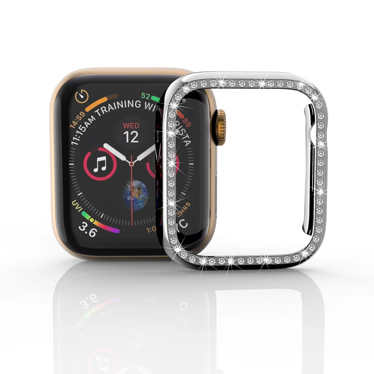 Блестящий чехол для iWatch 4 3 2 1 38 мм 42 блестящие стразы дизайн из поликарбоната