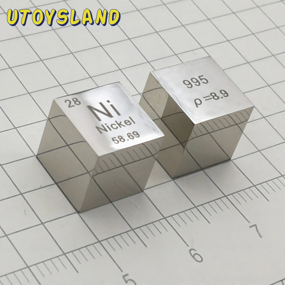Никелевый куб с зеркальной полировкой 10X10X10 мм Периодическая таблица элементов