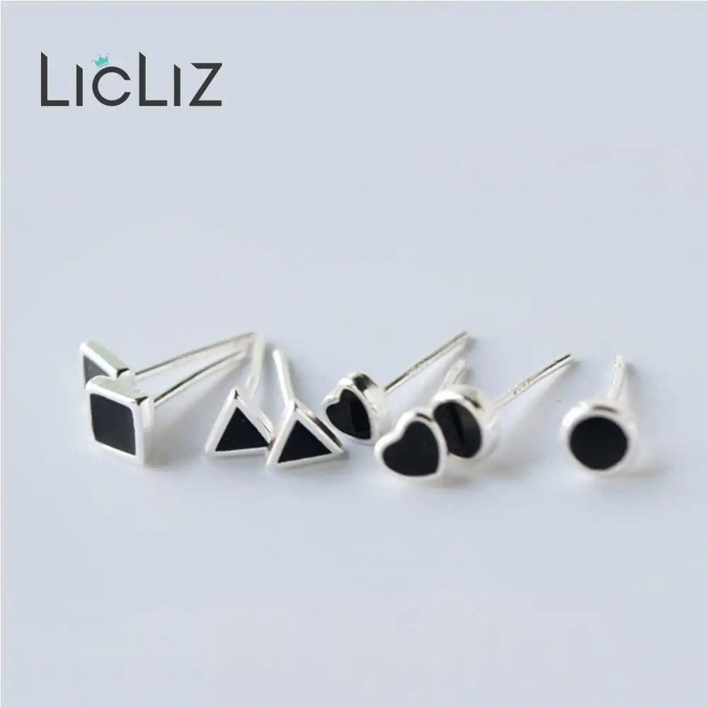 Lililiz новинка серебро 925 пробы круглое квадратное сердце треугольная серьга