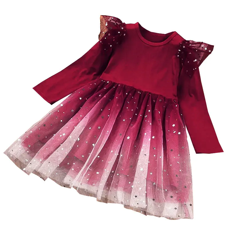 

Girls Baby Dress Children's Dress Girls Fluffy Stitching super fairy Girl Net Yarn Princess Dress For kids 2-12 Y Spring Clothes