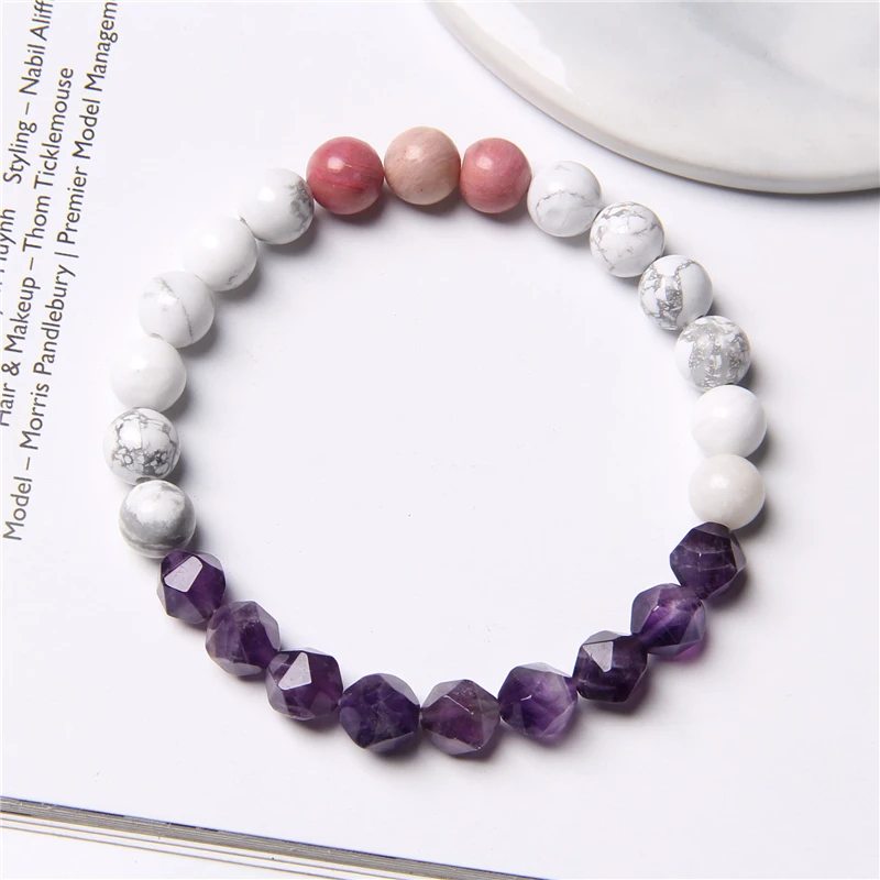 Винтажные эластичные ювелирные изделия Pulsera натуральные браслеты Howlite для женщин