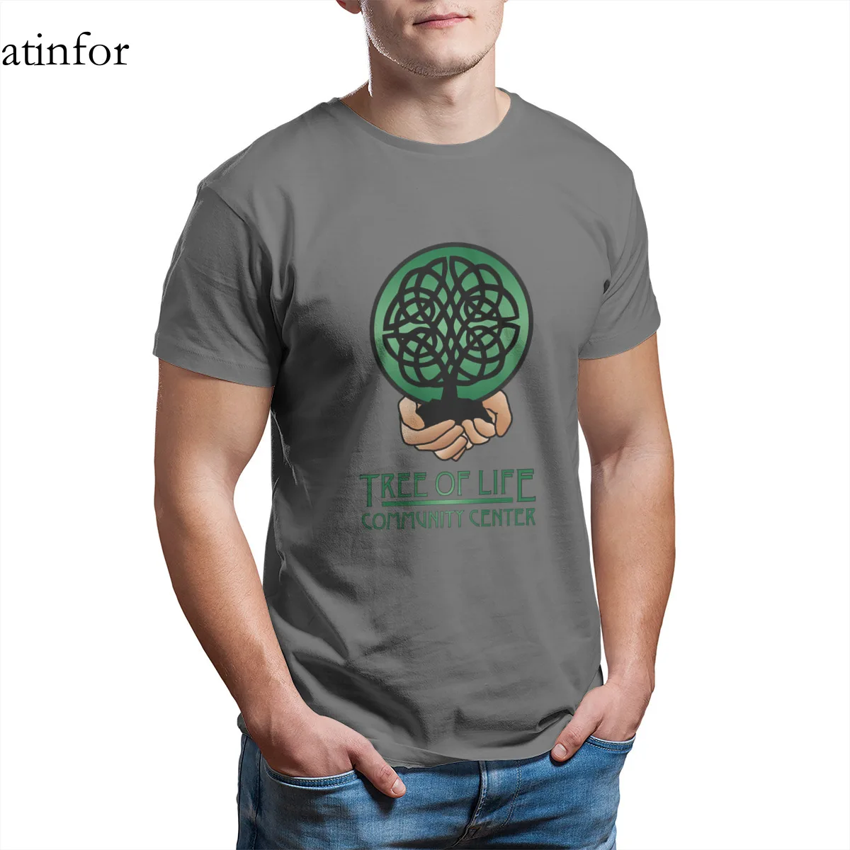 Футболка с логотипом Дерево жизни 100% хлопок оптовая продажа одежды симпатичная