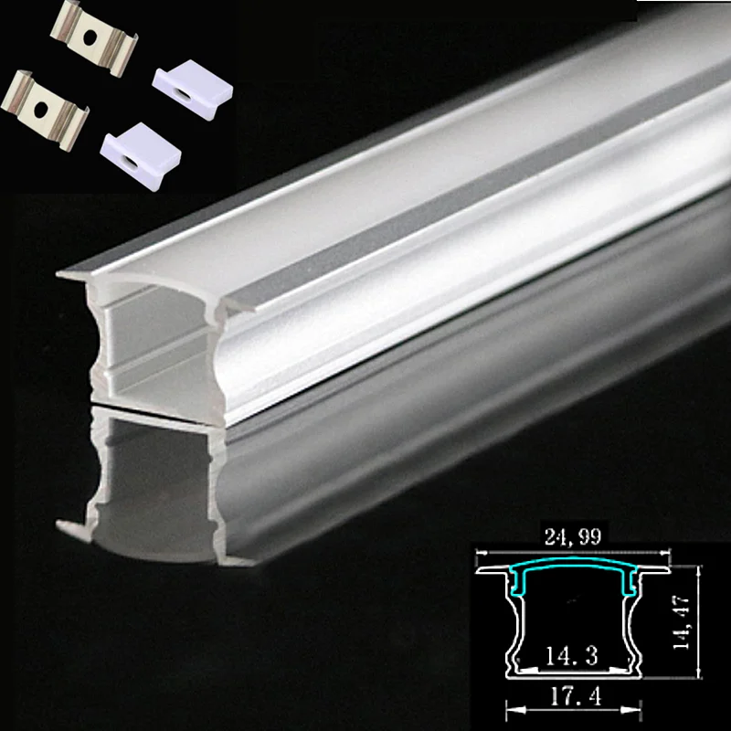 DHL 10-100PCS 1m Recessed LED aluminum profile Led Line light 3528 5050 5630 hard/soft led strip,milky cover aluminum channel