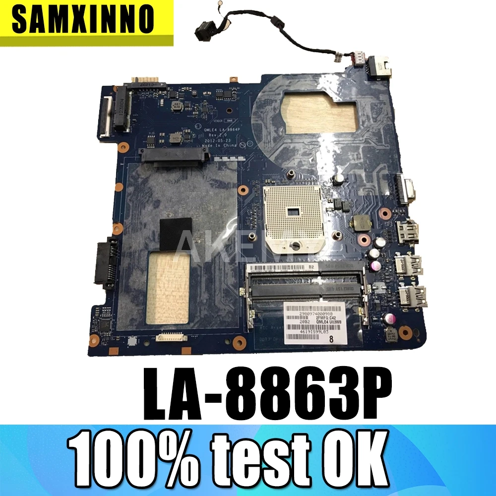 Akemy для Samsung NP355V5C материнская плата ноутбука QMLE4 LA 8864P REV: 2 0 100% протестирована